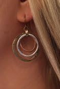 HANDMADE SUNRISE EARRINGS - OF EARTH AND OCEAN, Burnished Circles, Copper, Brass and Silverplated by Of Earth and Ocean