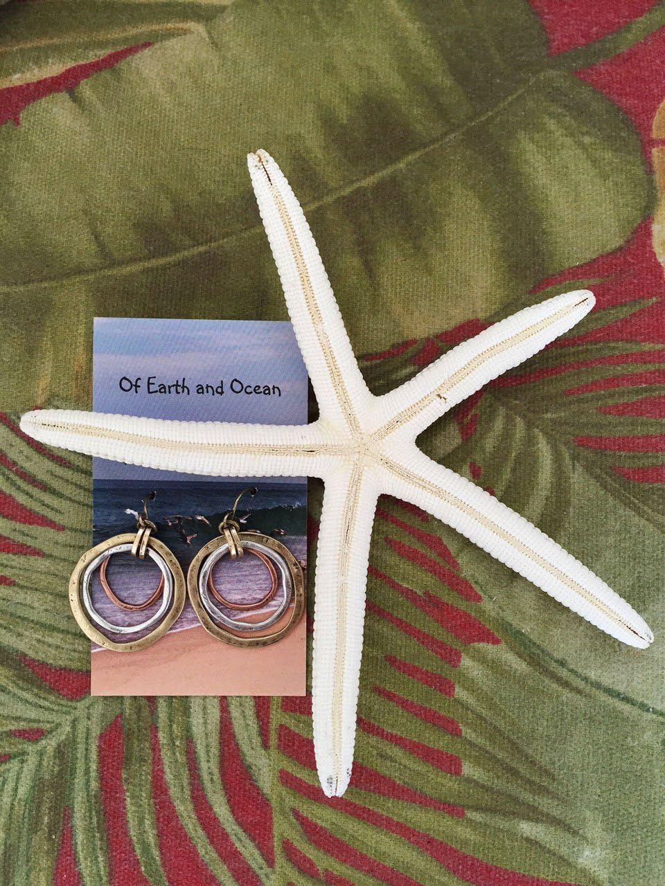 HANDMADE SUNRISE EARRINGS - OF EARTH AND OCEAN, Burnished Circles, Copper, Brass and Silverplated by Of Earth and Ocean
